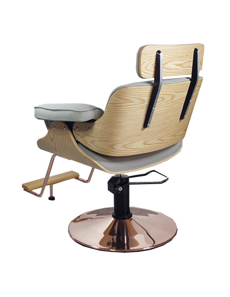 Frisørstol Soho med guldfod, grå