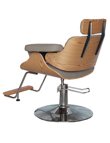 Frisørstol Soho med sølvfod, Grå