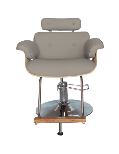 Frisørstol Soho med sølvfod, Grå
