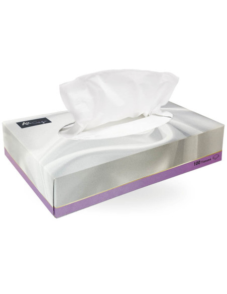 Ansigtsservietter, 2-lags, papir, 100 stk.