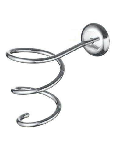 Hårtørrerholder, forkromet, spiralformet