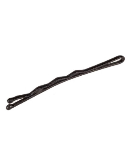 Hårspænder, bølgede, 60 mm, sorte, matte, afrundede ender, 500 g