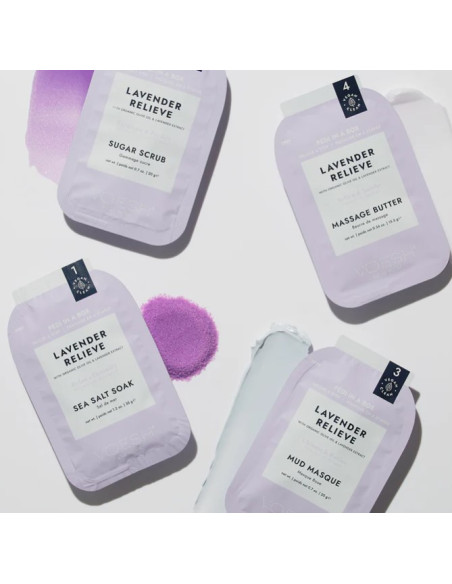 VOESH - PEDI IN A BOX Fodsæt Lavendel Lindrer, beroliger, 4 produkter