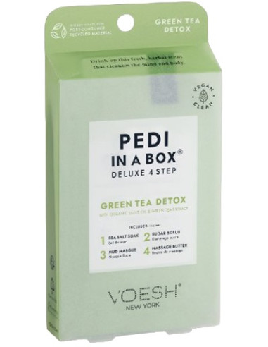 VOESH - PEDI IN A BOX 4 Step Deluxe - Green Tea Set