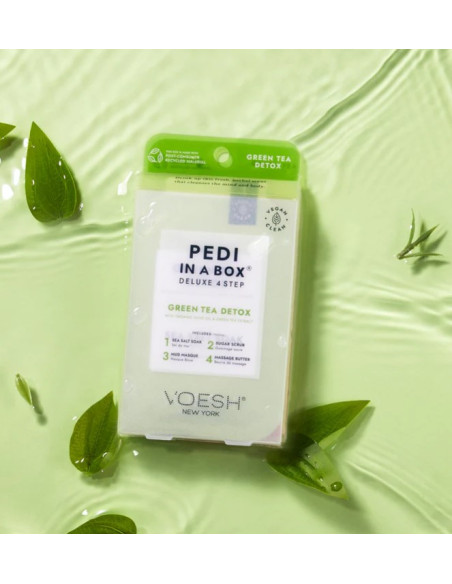 VOESH - PEDI IN A BOX Fodsæt Grøn Te Detox, rensende, 4 produkter