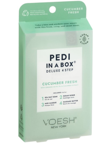 VOESH - PEDI IN A BOX Fodsæt Agurkeekstrakt Agurk Frisk, forfriskende, 4 produkter