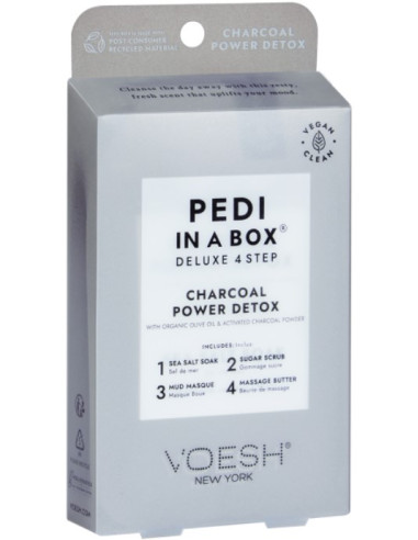 VOESH - PEDI IN A BOX 4 Step Deluxe - Charcoal Detox Set