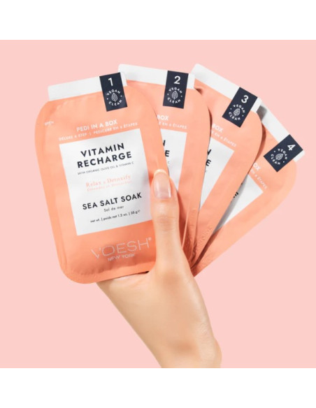 VOESH - PEDI IN A BOX Fodsæt Tangerine Twist, antioxidant, 4 produkter