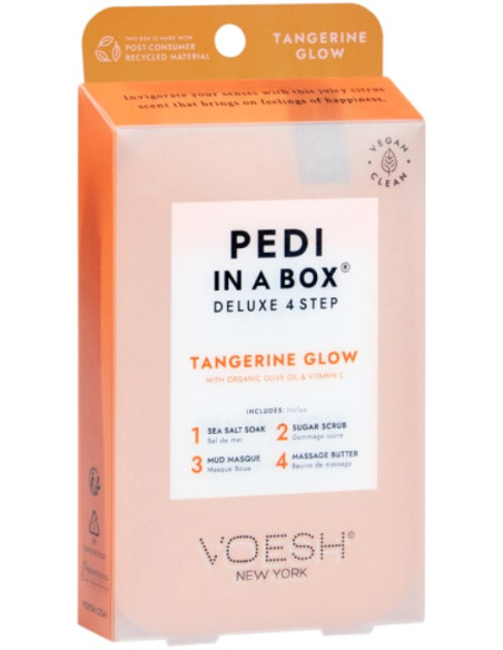 VOESH - PEDI IN A BOX Fodsæt Tangerine Twist, antioxidant, 4 produkter