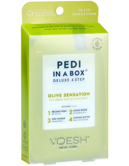 VOESH - PEDI IN A BOX Fodsæt Olive Sensation, nærende, 4 produkter