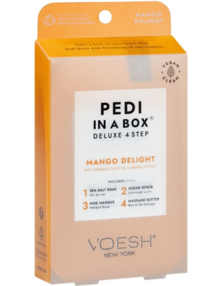 VOESH - PEDI IN A BOX Mango Delight fodsæt, for velvære, 4 produkter