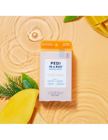 VOESH - PEDI IN A BOX Mango Delight fodsæt, for velvære, 4 produkter