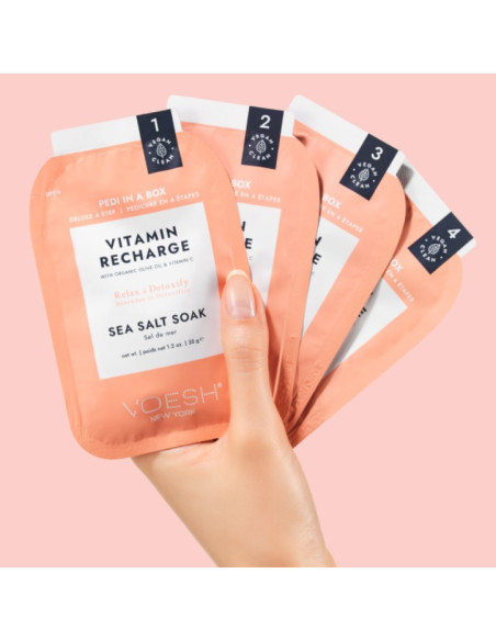 VOESH - PEDI IN A BOX Fodsæt C-vitamin genopladning, 4 produkter