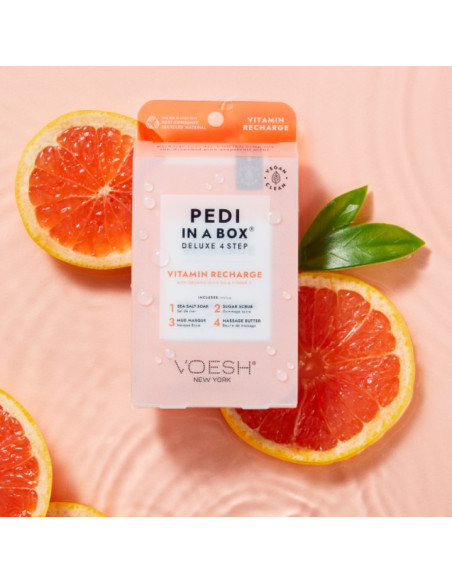 VOESH - PEDI IN A BOX Fodsæt C-vitamin genopladning, 4 produkter