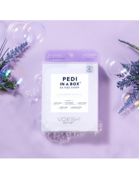 VOESH - PEDI IN A BOX Pedicure SPA behandling 5-i-1, beroligende, lavendel ekstrakt