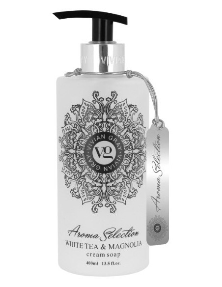 Aroma Selection Cremet sæbe, hvid te/magnolia 400ml