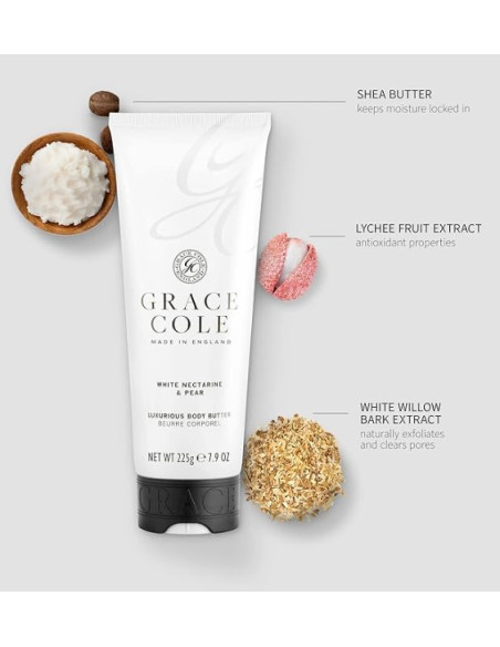 GRACE COLE Body Butter (Hvid Nektarin/Pære) 225g