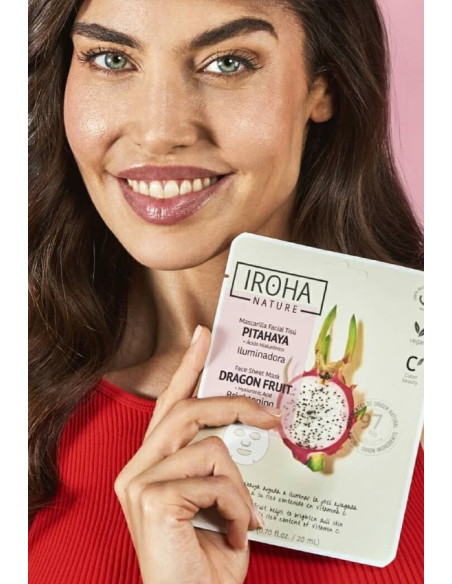 IROHA NATURE Lysnende ansigtsmaske med dragefrugt 20ml