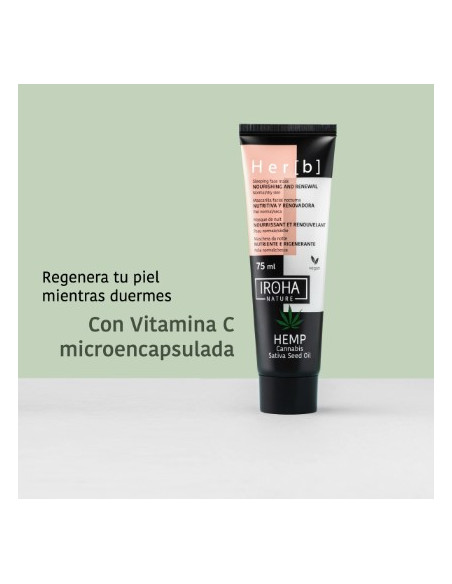 IROHA NATURE HER[B] Nærende-genopbyggende natmaske med hampolie 75ml