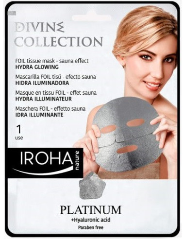 IROHA Divine Collection | Maska Sejai |Mitrinoša - Izgaismojoša |Platīns + Hialuronskābe 25ml