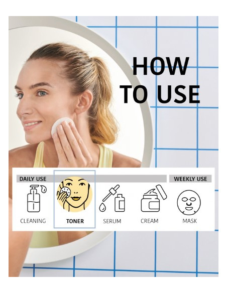 IROHA NATURE Peeling og Brightening Toner Pads med glykolsyre og ananasenzymer 10 stk.