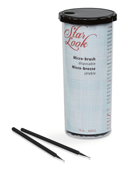 Star Look øjenvippeextensions- og fjernelsebørste, fin, 10 cm, 100 stk.