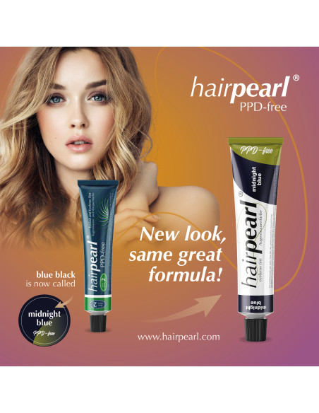 Hairpearl øjenvippe- og øjenbrynsfarve, PPD-fri, nr. 2 – blå-sort 20 ml