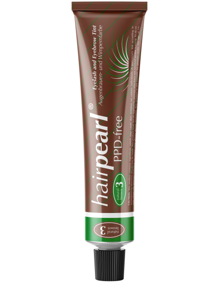 Hairpearl øjenvippe- og øjenbrynsfarve, PPD-fri, nr. 3 – naturlig brun 20 ml