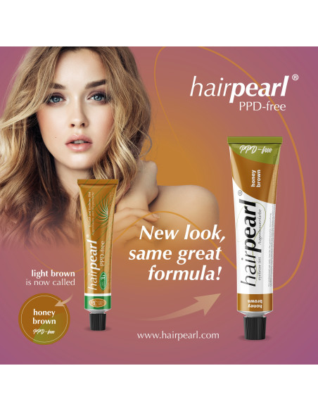 Hairpearl øjenvippe- og øjenbrynsfarve, PPD-fri, nr. 3.1 – lysebrun 20 ml