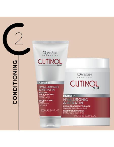 Oyster Cutinol Plus Keratin shampoo til styrkelse af skrøbeligt og skadet hår, 1000 ml