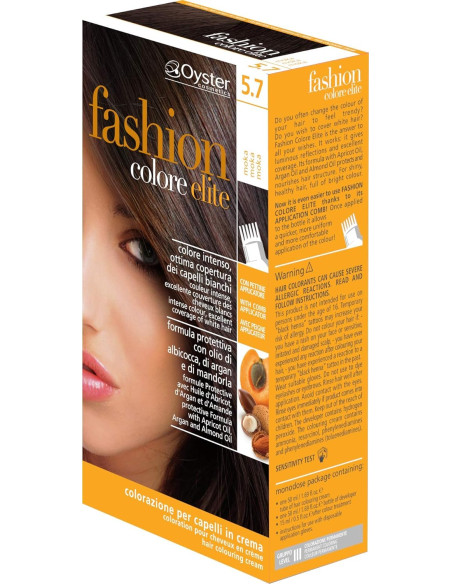 Fashion Colore Elite permanent hårfarvesæt 5.7 lys kakaobrun, 50+50+15 ml