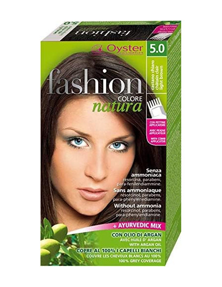 FASHION NATURA hårfarve 5.0, lysebrun 50ml+50ml+15ml