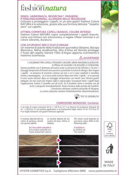 FASHION NATURA hårfarve 5.0, lysebrun 50ml+50ml+15ml