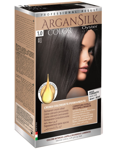 ARGAN SILK Hårfarve 1.0, sort 60+60ml