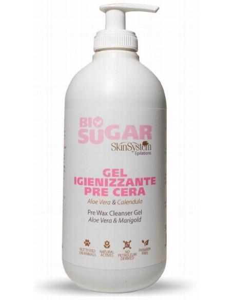 SkinSystem BIO SUGAR Gel-desinfektionsmiddel før depilation 500ml