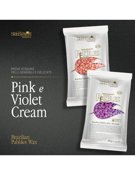 SkinSystem PEBBLES Hårdvarm voks Pink creme 800g