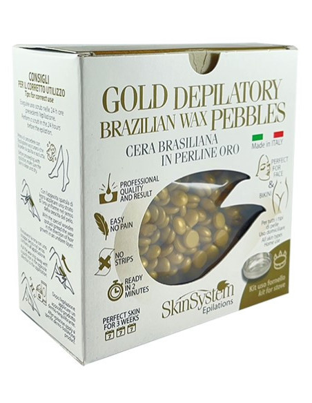 Skinsystem Brazilian Hard Wax Gold (opvarmet i ovn), epileringssæt