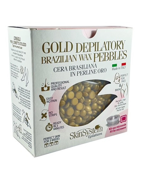 Skinsystem Brazilian Hard Wax Pearls Gold (mikrobølgeovn), epileringssæt
