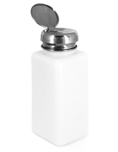 Plastikdispenser, metallåg, hvid, 250 ml