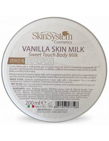 SkinSystem Pieniņš ķermenim, mitrinošs, vaniļa/vitamīns A un E 200ml