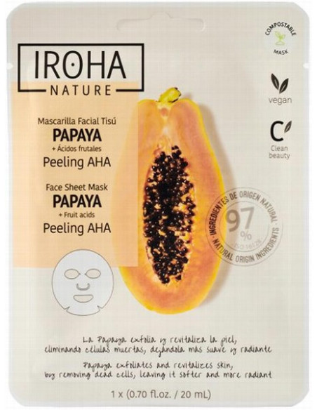 IROHA NATURE Ansigtsmaske AHA Peeling (papaya/frugtsyrer) 20ml