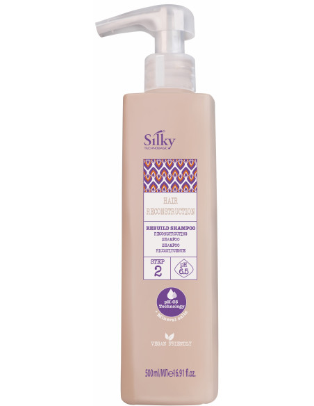 SILKY REBUILD Shampoo til hyppig brug, regenererende Trin 2 500 ml