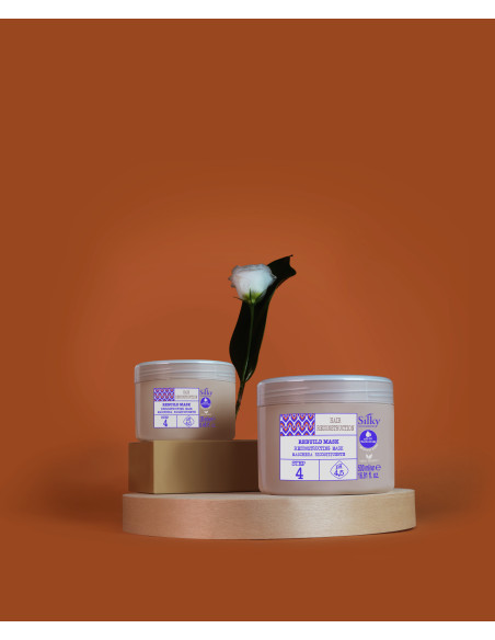 SILKY REBUILD Mask - forsegler neglebåndet, holder fugtgivende og regenererende ingredienser inde Trin 4 250 ml