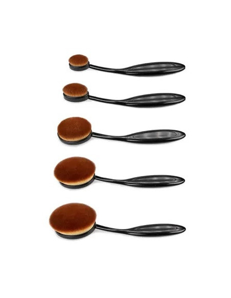 Makeupbørstesæt, syntetiske børster, 5 stk.