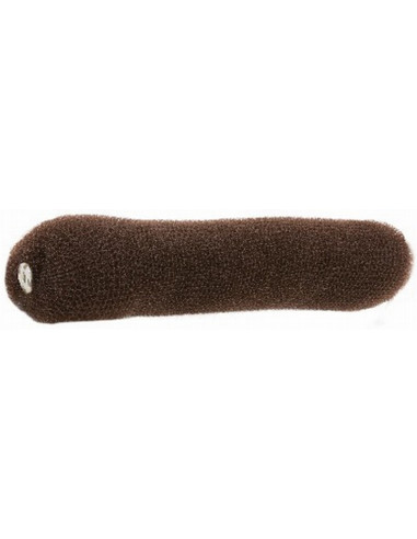 Hårknude, lang med trykknapper, brun...