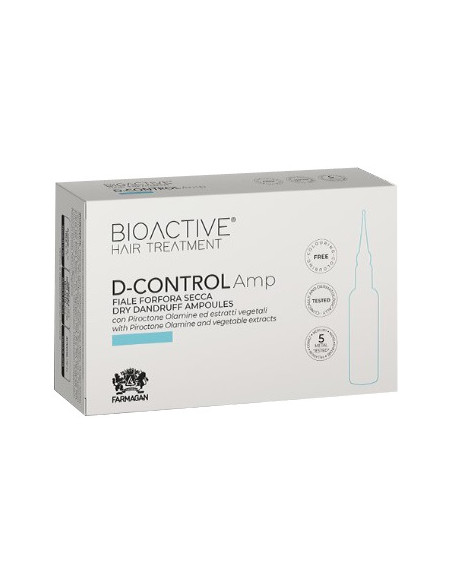 BIOAKTIV D-CONTROL Trikologisk opløsning - chokterapi mod tør skæl 10*7,5 ml