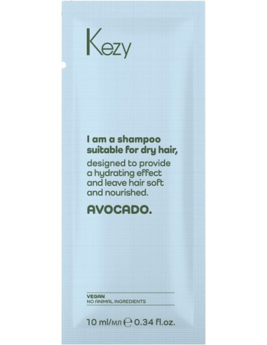Shampoo til tørt hår, AVOCADO 10 ml
