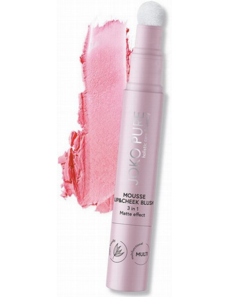 JOKO PURE 3-i-1 Creme blush, til kinder/læber/øjenlåg, mat nr. 01