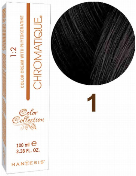 HANTESIS hårfarve CHROMATIQUE 1 Sort 100ml