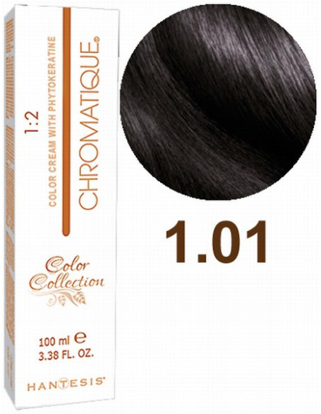 HANTESIS hårfarve CHROMATIQUE 1.01 Blåsort 100ml